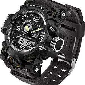 Men's Watches Military Sports Electronic LED Stopwatch Digital Analog Dual Time